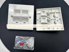 ANSHI LJ6C Stile britannico Snap-In 2 Port Faceplate RJ45 Frame 86*86MM
