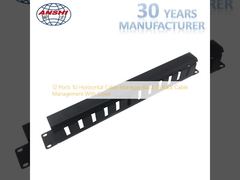 Organizzatore di cavi orizzontale 1U a 12 porte nero, gestione cavi per rack da 19 pollici con coperchio