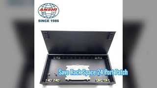 Soluzione di rete con pannello patch per montaggio su rack 24 porte 0 5U