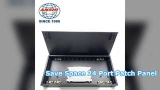 Soluzione salvaspazio per pannello patch con montaggio su rack 24 porte 0 5U