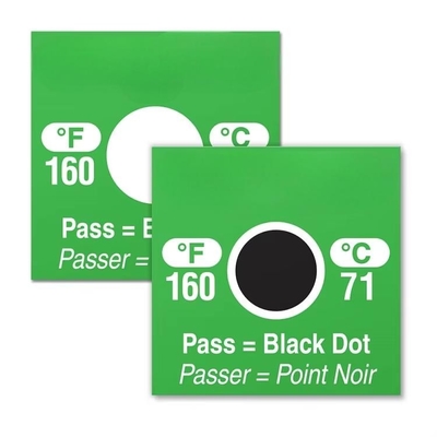 Irreversible Waterproof Oil Proof Dot High Temperature 71℃ 161℉ Dishwasher Temperature Sensitive Labels