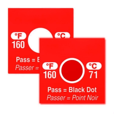 Irreversible Waterproof Oil Proof Dot High Temperature 71℃ 161℉ Dishwasher Temperature Sensitive Labels
