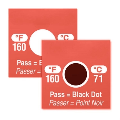 Irreversible Waterproof Oil Proof Dot High Temperature 71℃ 161℉ Dishwasher Temperature Sensitive Labels