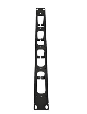 1U Height 19 Inch Rack Mountable Horizontal Cable Manager with 5 Rings for Network Cable Management