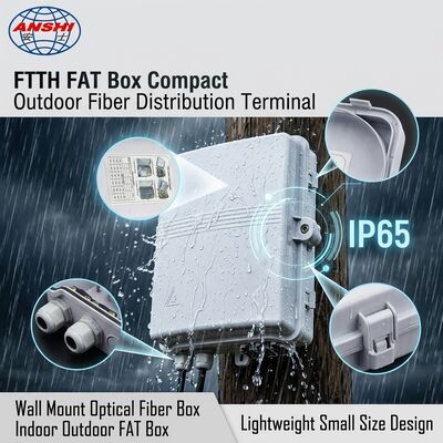 FTTH FAT Box Fiber Distribution Box 16 Cores 24 Core 330 * 225 * 90 Light Weight / Small Size