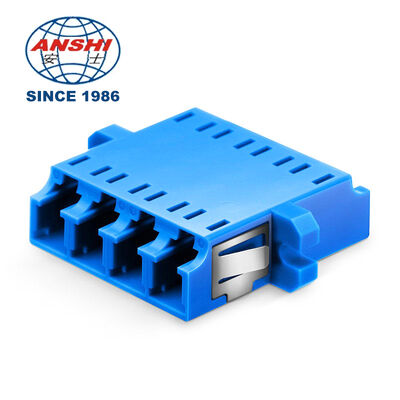 Factory Supply 4 Cores LC UPC/APC Quads Fiber Optic Adapter Singlemode SM OM3 OM4 Coupler with Flange 0.2 IL