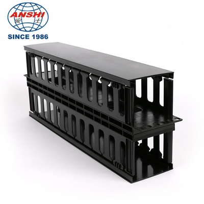 1U 19 pollici di plastica a doppio lato Cable Manager Materiale ABS