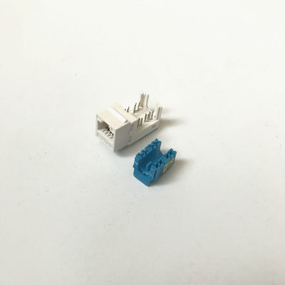 Blue Color RJ45 Un-Shielded Jack , UTP 90 Degree Cat6 Toolless Keystone Jack