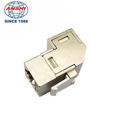 CAT5E CAT6 CAT6A through docking Keystone Jack Wall Panel Mount Connector 90 degree zinc alloy through module panel