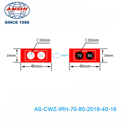 Non Reversible 49-71 ℃ 120-160℉ 5 Temperature Level High Temperature Sensitive Labels