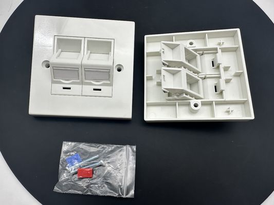 ANSHI LJ6C Stile britannico Snap-In 2 Port Faceplate RJ45 Frame 86*86MM