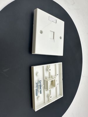 ANSHI British Style Flat 1 Port 2 Port Network Cable Faceplate RJ45 Frame 86*86MM