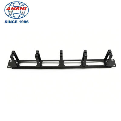 Gestore di cavi orizzontale da 1U montabile su rack da 19 pollici con 5 anelli per la gestione dei cavi di rete