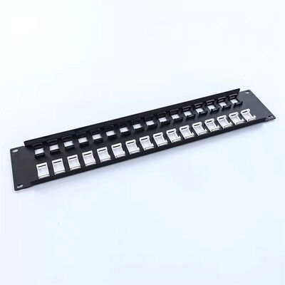 19 pollici 32 porte vuoti STP FTP schermato RJ45 Patch Panel CAT5E CAT6 Rack Mount Network Distribution Panel