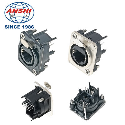 Connettore combinato per interfaccia di rete Ethernet RJ45 con presa XLR audio per montaggio a pannello di tipo D per pannello apparecchiature