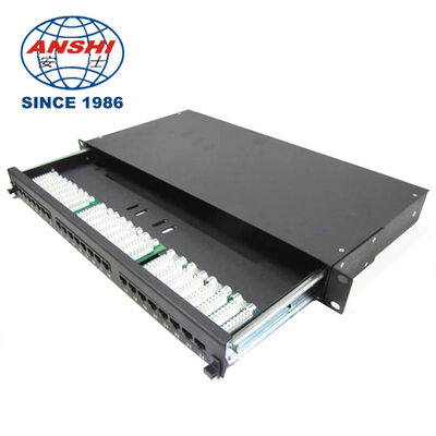 Pannello Patch RJ45 UTP Cat5e da 1U e 24 porte con cassetto rimovibile, pannello patch di rete nero per montaggio su rack