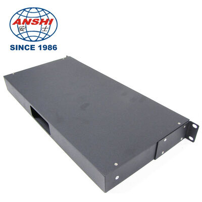 1U 24 Port Cat5e UTP RJ45 Patch Panel With Removable Drawer, Black Rack Mount Network Patch Panel