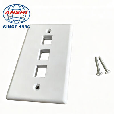 Placca a muro ANSHI tipo 120 standard USA, 3 porte RJ45 RJ11