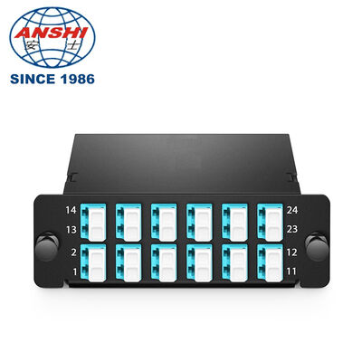 Cassetta 24F OM4 MPO/MTP Tipo A 2 MPO-12 a 12*LC Duplex FHD LGX Bassa Perdita Compatibile Panduit Data Center 40G/100G