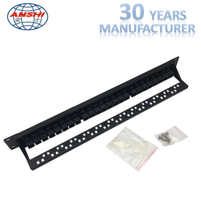 Black Rack Mount Patch Panel 19 pollici